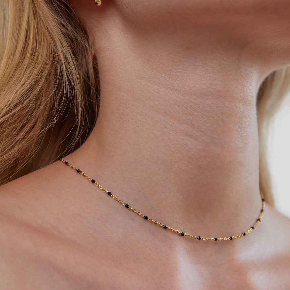 Collana Perline Nere Mila