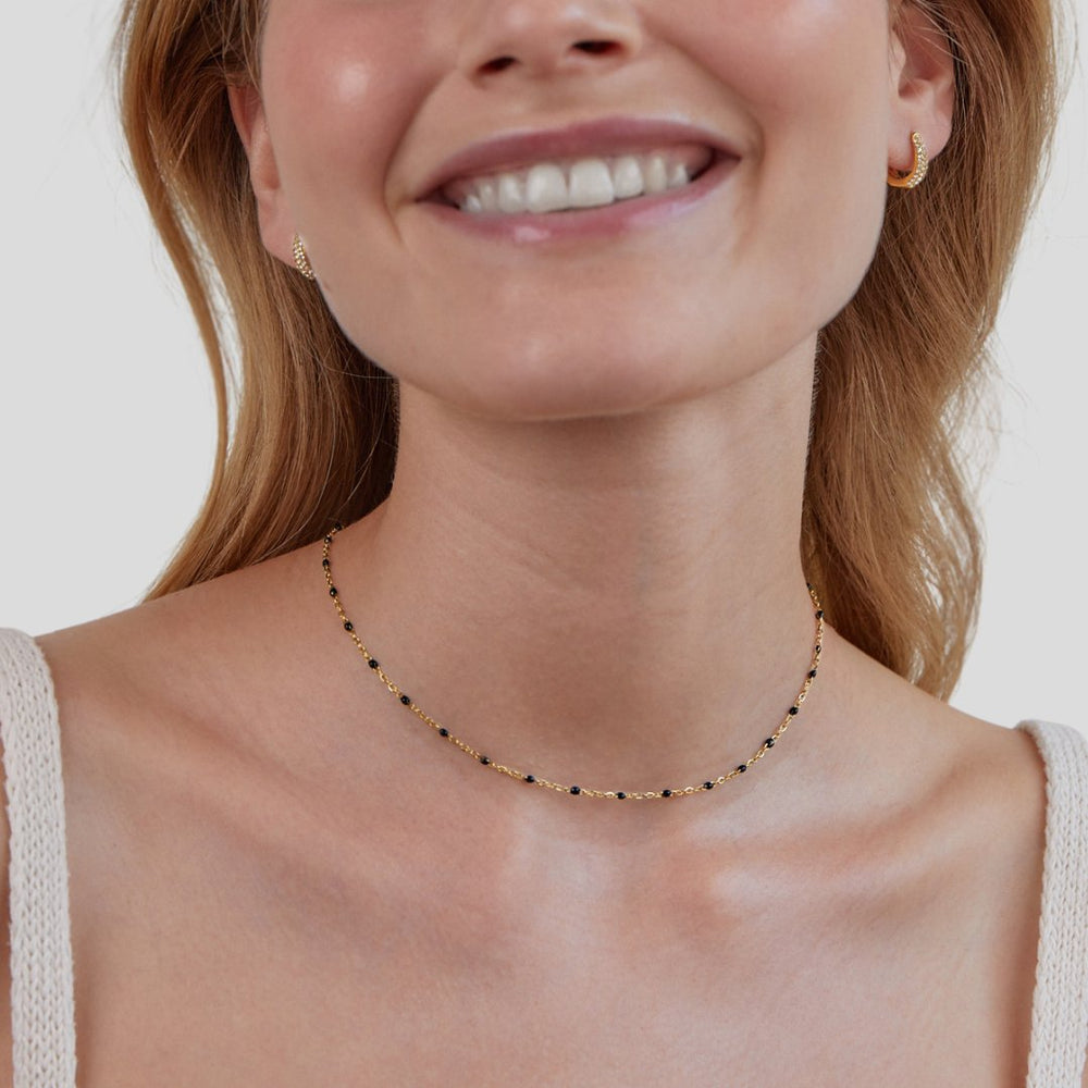 Collana Perline Nere Mila