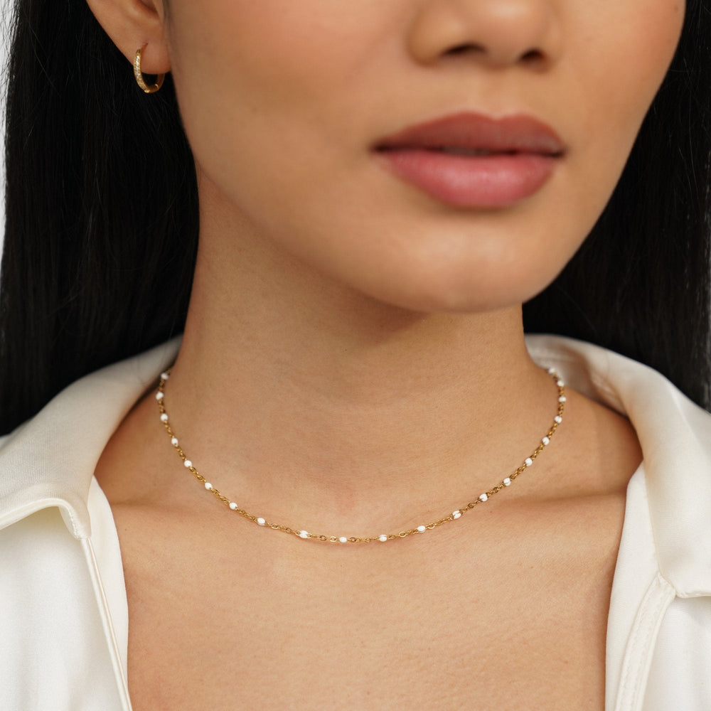Collana Perline Bianche Mila