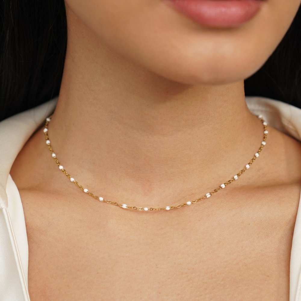 Collana Perline Bianche Mila