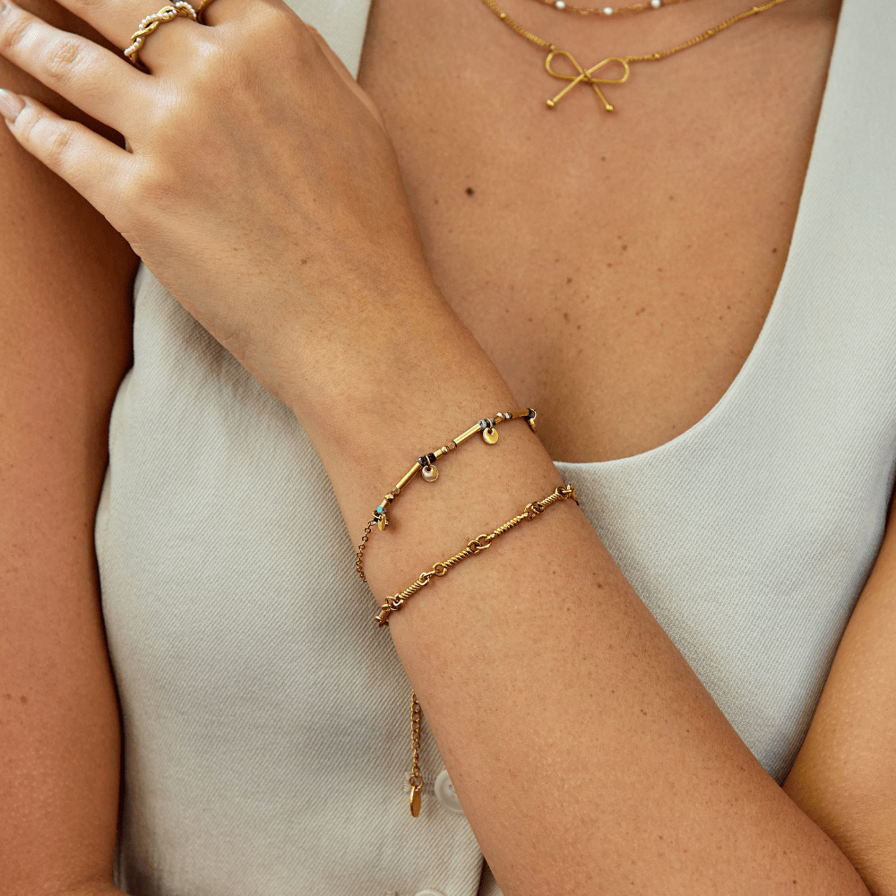 Bracciale Disco Neri Oro
