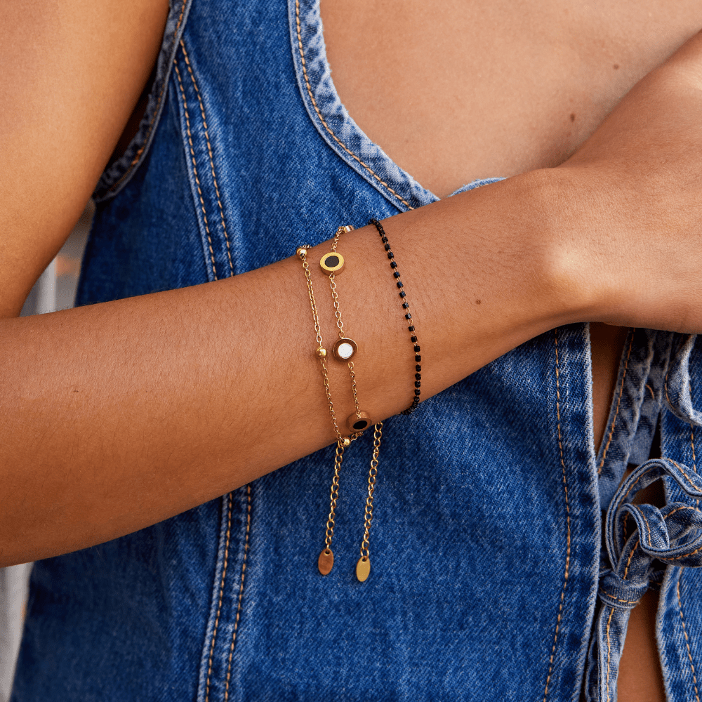Bracciale Onice e Pietra Bianca