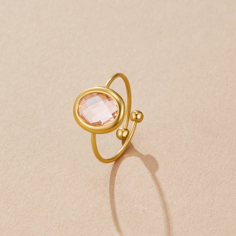 Anello Rosa Cristallo Rosa Oro