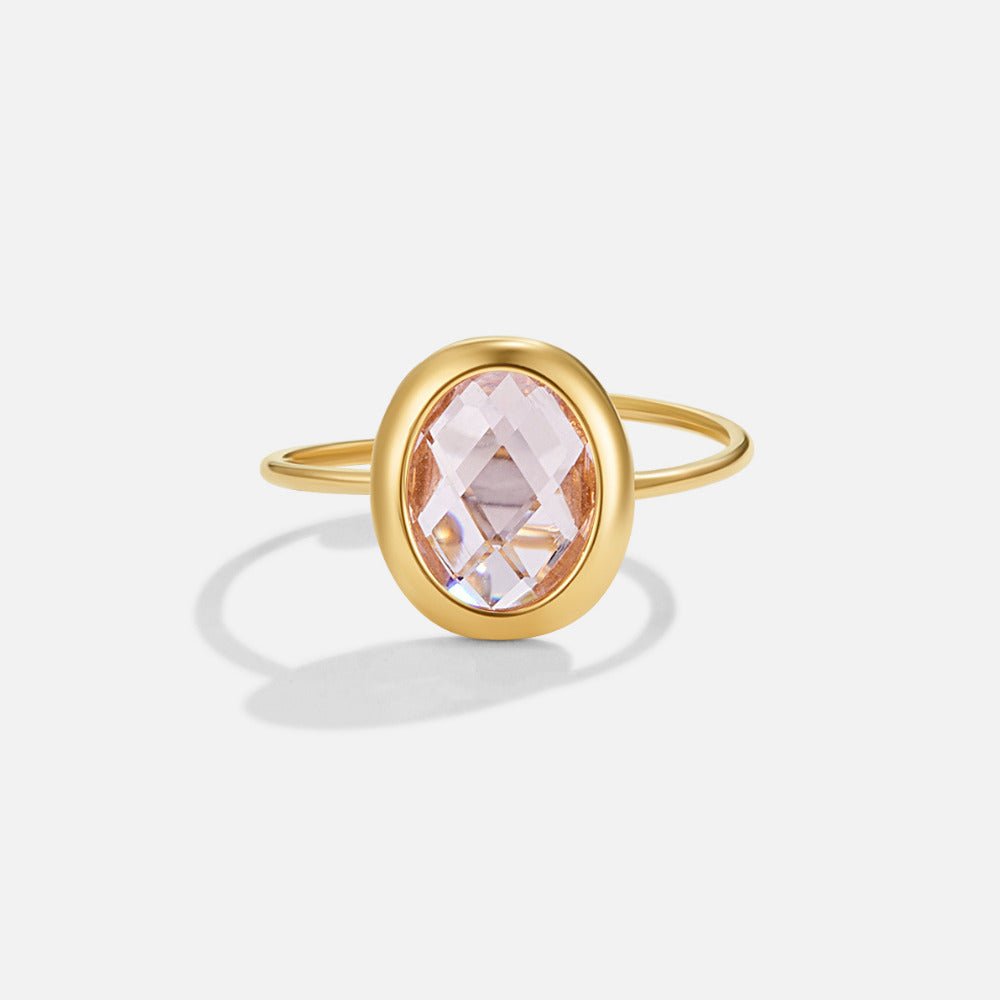 Anello Rosa Cristallo Rosa Oro
