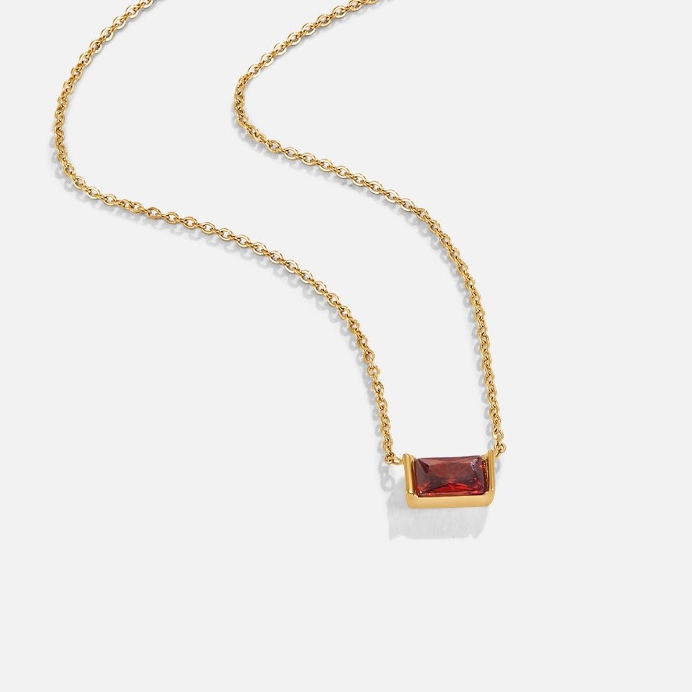 Collana Baguette Rubino