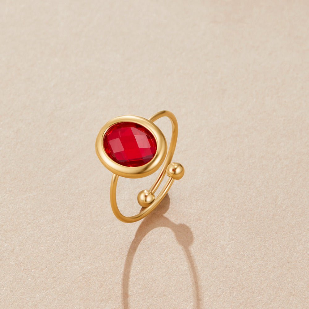 Anello Cristallo Rubino Oro