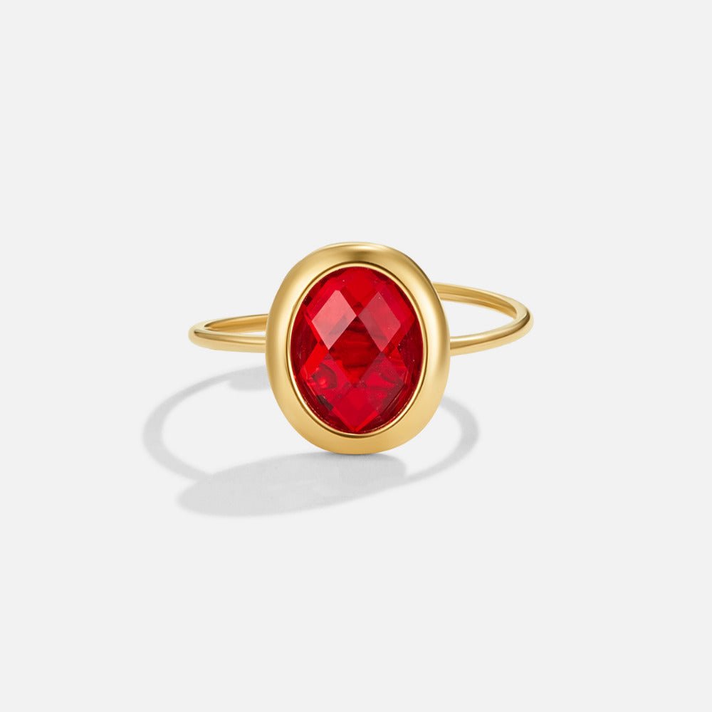 Anello Cristallo Rubino Oro
