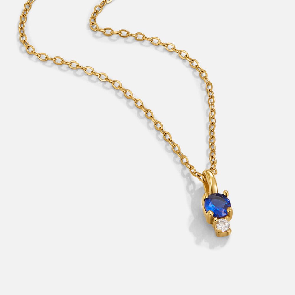 Collana con Ciondolo Goccia Zaffiro
