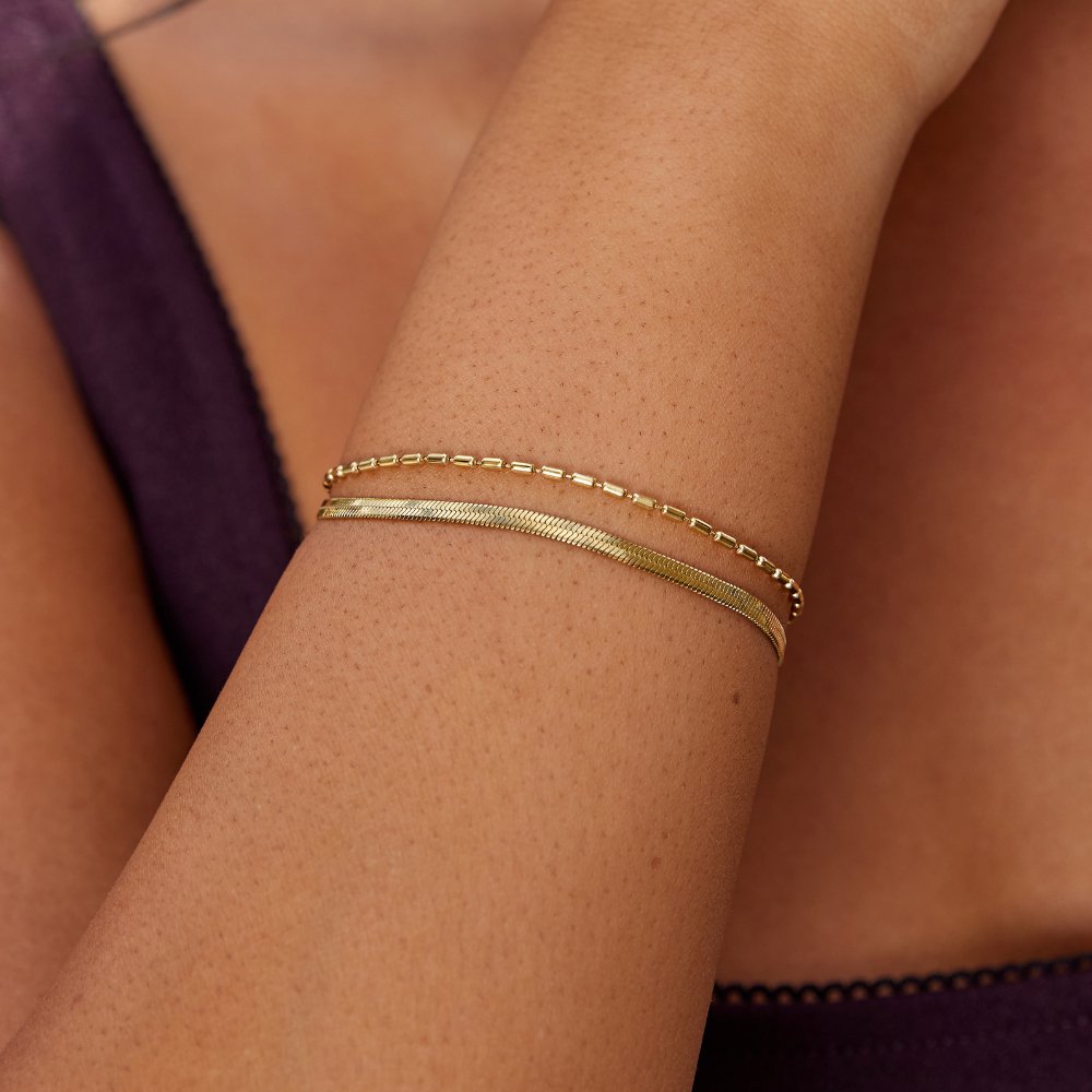 Bracciale Catena Serpente e Perline Selene