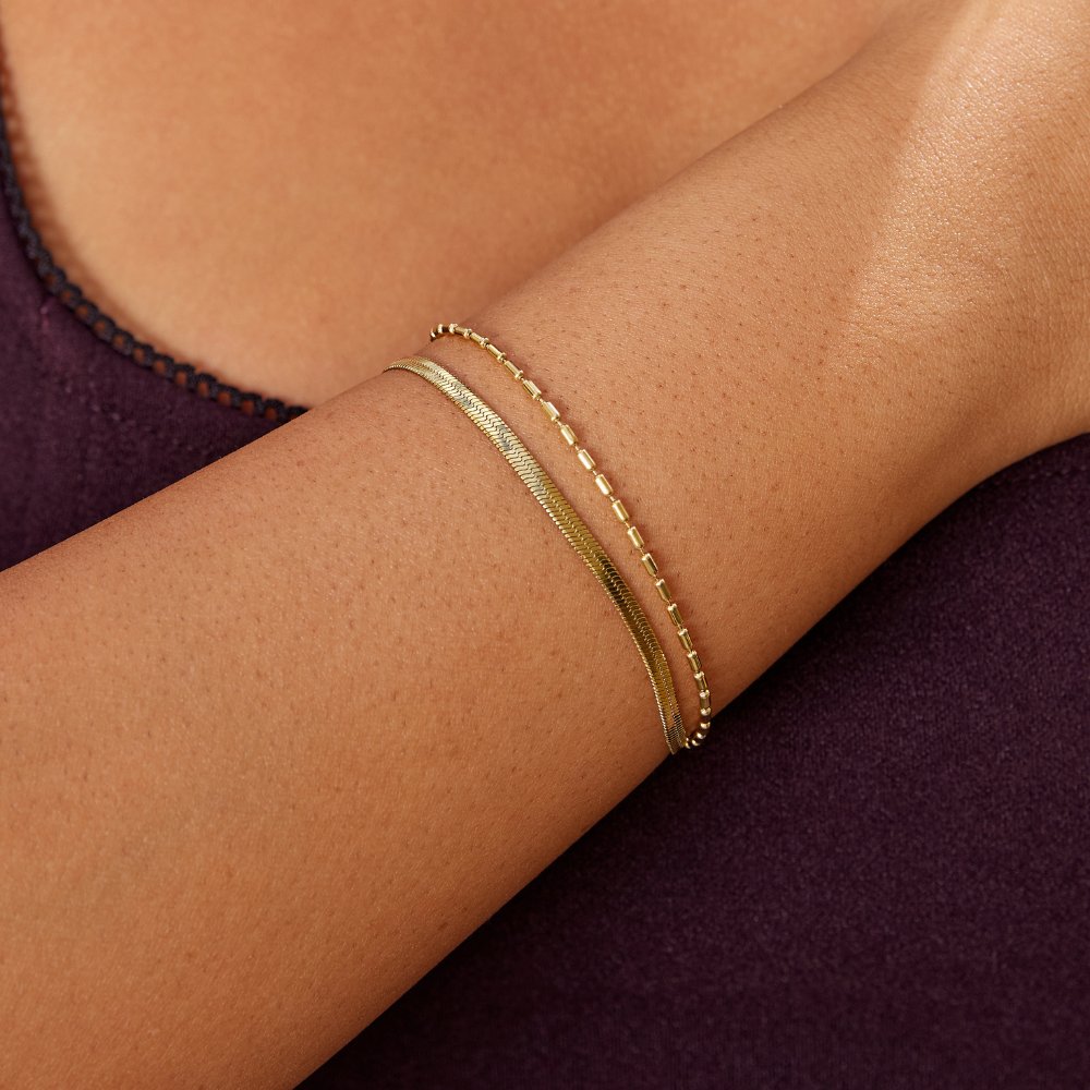 Bracciale Catena Serpente e Perline Selene