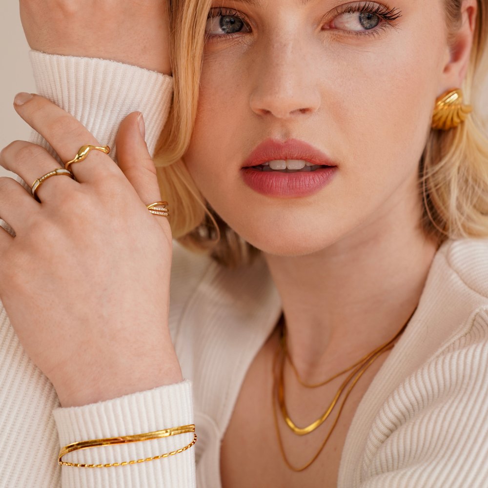 Bracciale Catena Serpente e Perline Selene