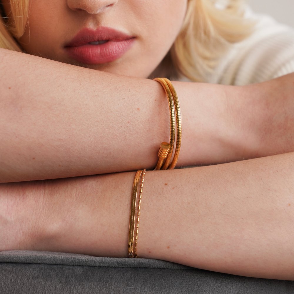Bracciale Catena Serpente e Perline Selene