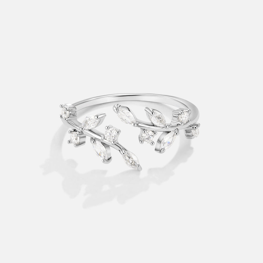 Anello Tralcio Cristallo Argento