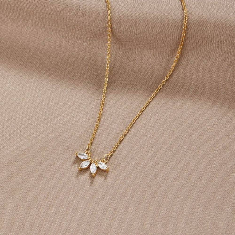 Collana con Ciondolo Foglia Cristallo Tiffany