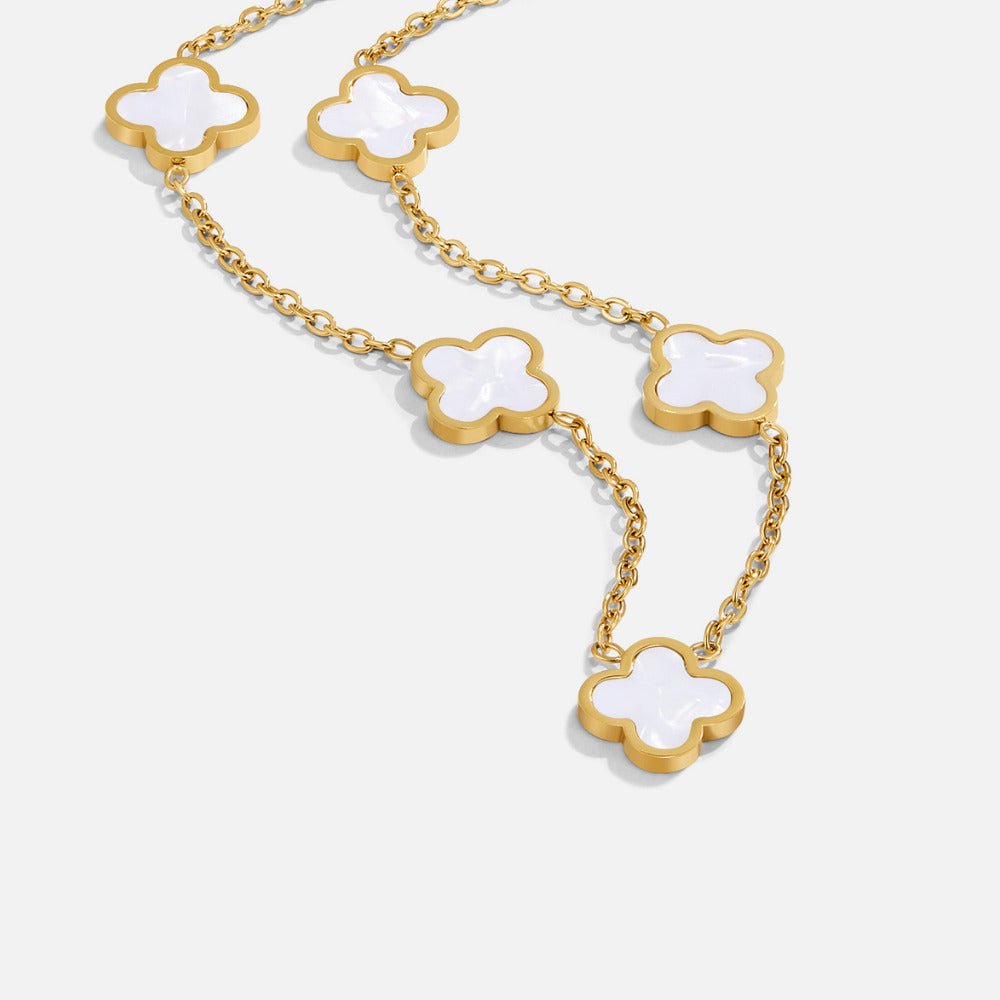 Collana Cluster Clover Bianco