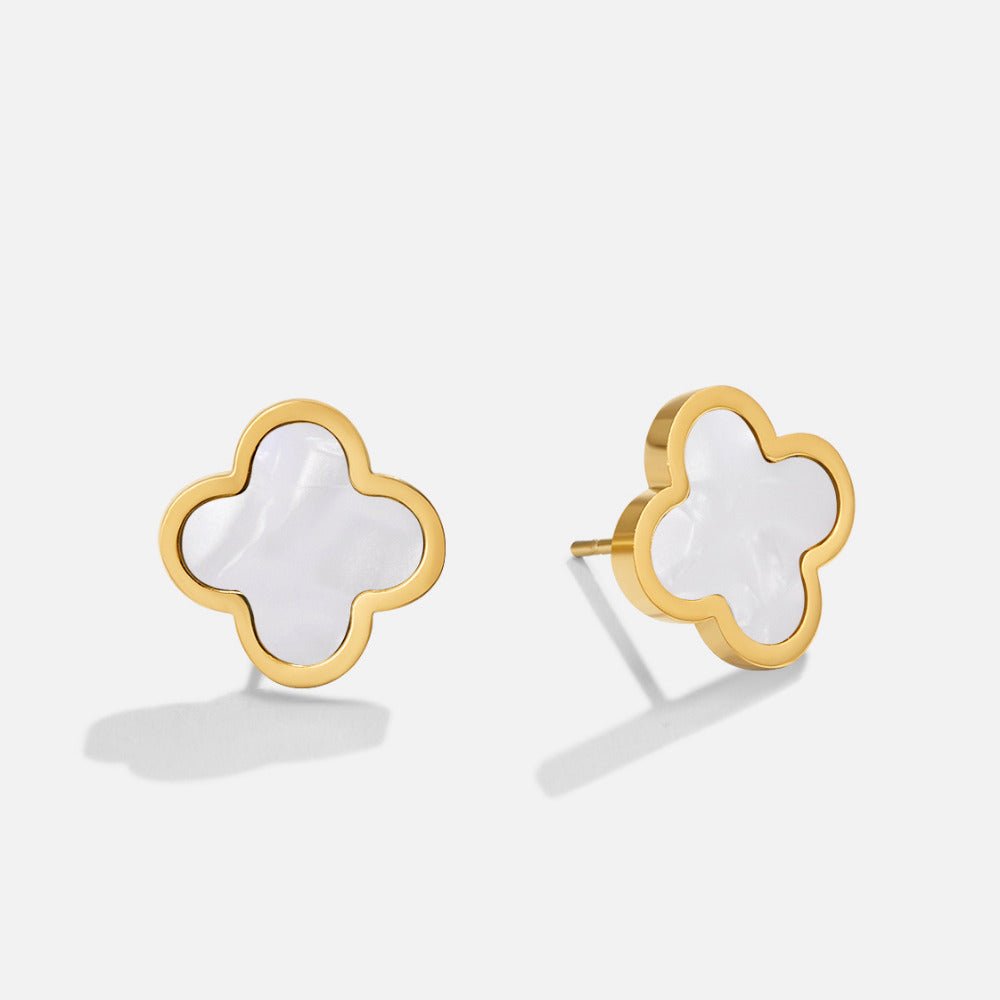 Orecchini a Perno Clover Bianco