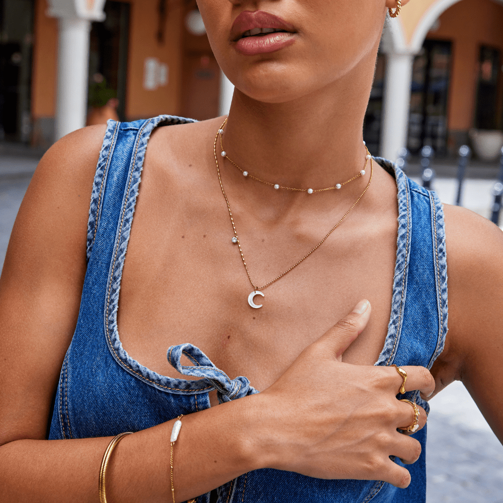 Collana Luna Crescente Bianca