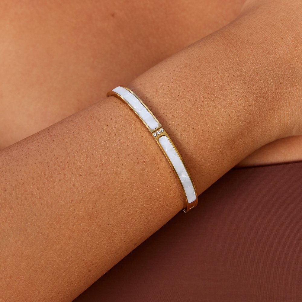 Bangle Sahara Bianco Oro