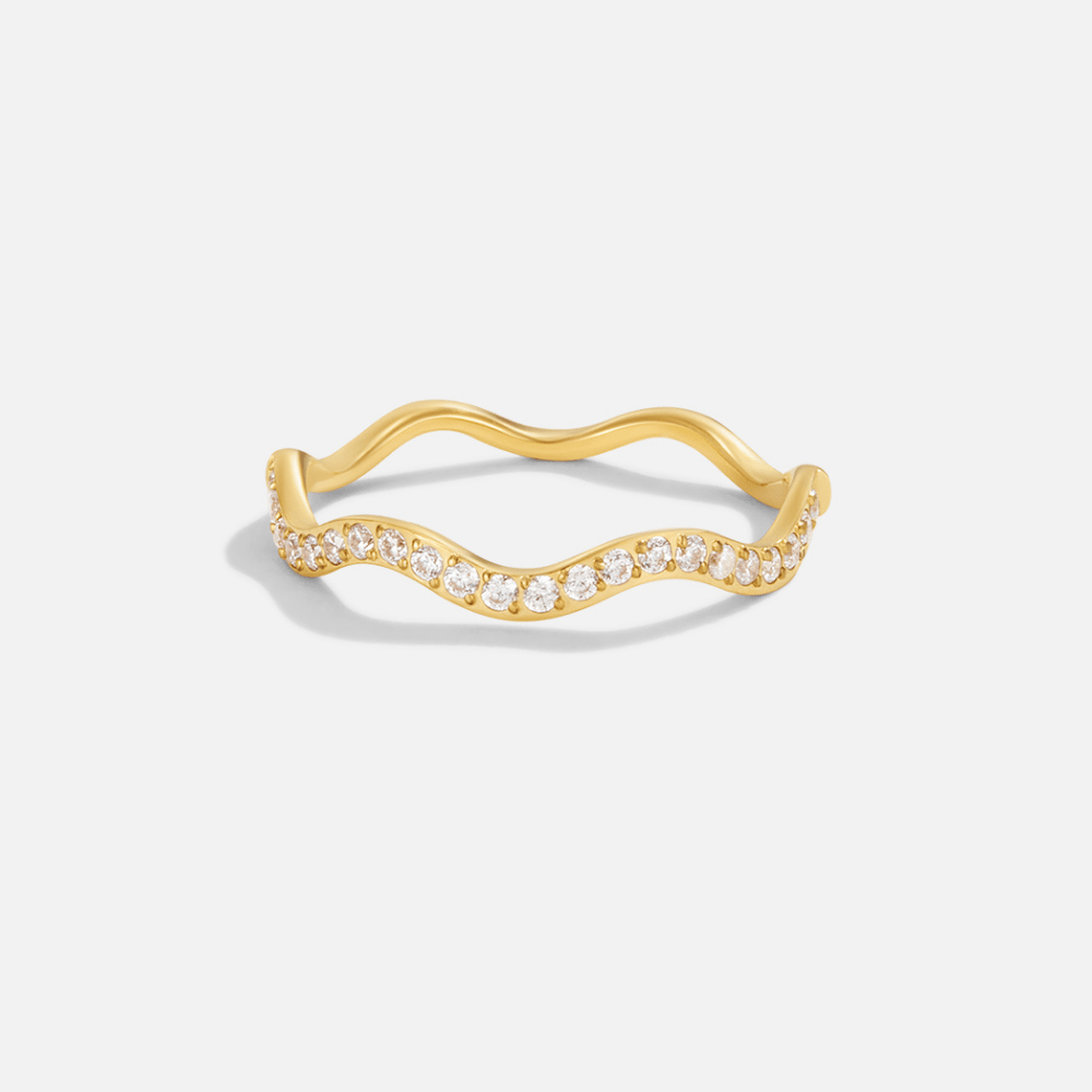 Anello Onda Zenya Cristallo e Oro